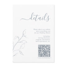 Code QR moderne Dusty Blue Détails du Mariage