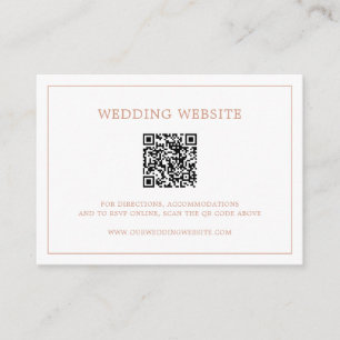Carte D'accompagnement Code QR Monogramme Rose Simple Élégant Mariage