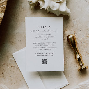 Carte D'accompagnement Code QR noir et blanc moderne Mariage classique