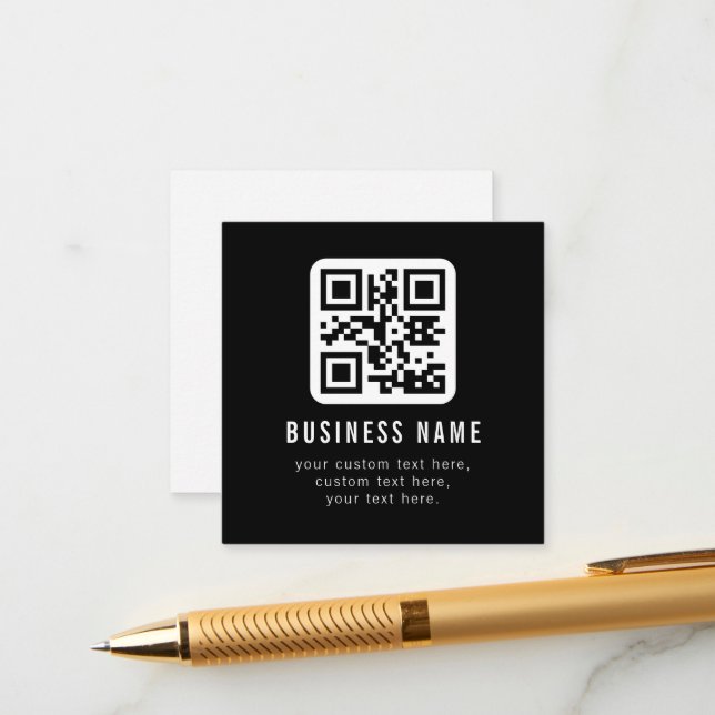 Carte D'accompagnement Code QR personnalisable & Conception de texte modi (Devant/Arrière en situation)