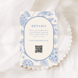 Carte D'accompagnement Code QR pour la Baby Shower de mariage Hydrangea B