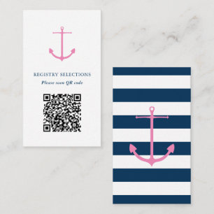 Carte D'accompagnement Code QR Registre des Fêtes des mariées nautiques d