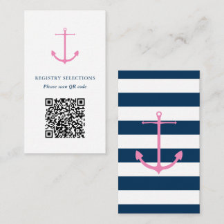 Carte D'accompagnement Code QR Registre des Fêtes des mariées nautiques d