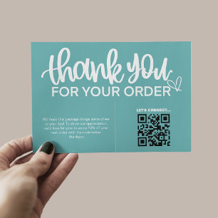 Carte D'accompagnement Code QR Remerciements pour votre emballage d'achat