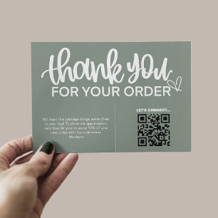 Carte D'accompagnement Code QR Remerciements pour votre emballage d'achat