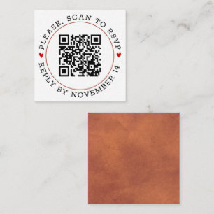 Carte D'accompagnement Code QR RSVP frontière en terre cuite et mariage d