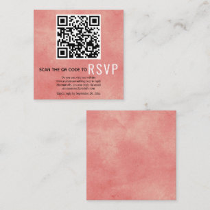 Carte D'accompagnement Code QR RSVP mariage corail taché rose
