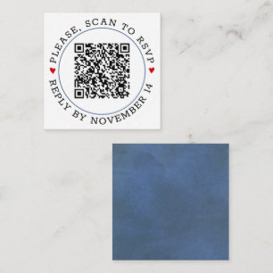 Carte D'accompagnement Code QR RSVP mariage de la bordure bleue et des co