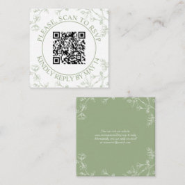 Carte D'accompagnement Code QR RSVP, mariage fleuri vert sauge