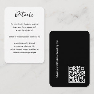 Carte D'accompagnement Code QR simple et élégant