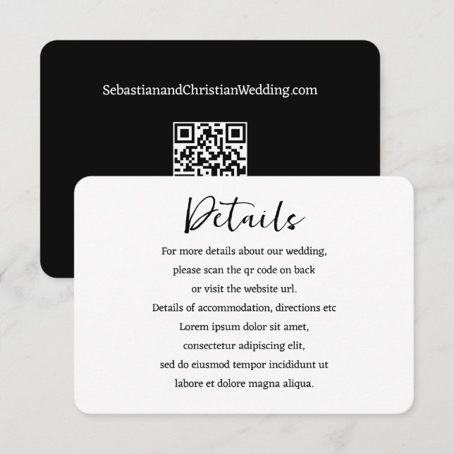 Carte D'accompagnement Code QR simple et élégant (Devant / Derrière)