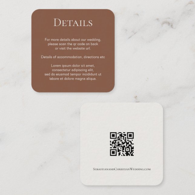 Carte D'accompagnement Code QR simple et élégant (Devant / Derrière)