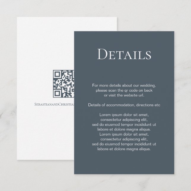Carte D'accompagnement Code QR simple et élégant (Devant / Derrière)