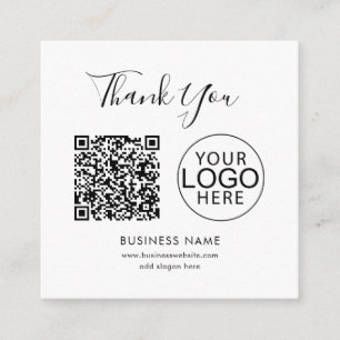 Carte D'accompagnement Code QR simple et Merci de logo d'entreprise