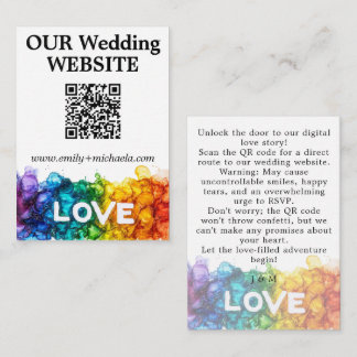 Carte D'accompagnement 🌈 code QR Site Mariage LGBTQ Peint avec amour