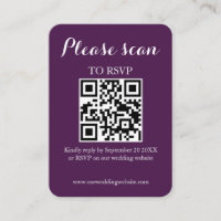 Code QR violet simple moderne & RSVP de mariage