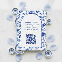 Code RSVP qr pour le logiciel inspiré Blue Floral