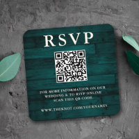 Code RSVP QR Turquoise rustique