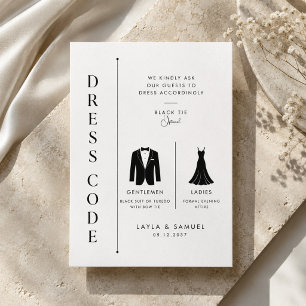 Carte D'accompagnement Code vestimentaire de mariage facultatif Black Tie