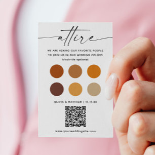 Carte D'accompagnement Code vestimentaire mariage de automne + Code QR   