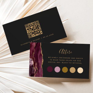 Carte D'accompagnement Code vestimentaire mariage sombre Agate Bourgogne