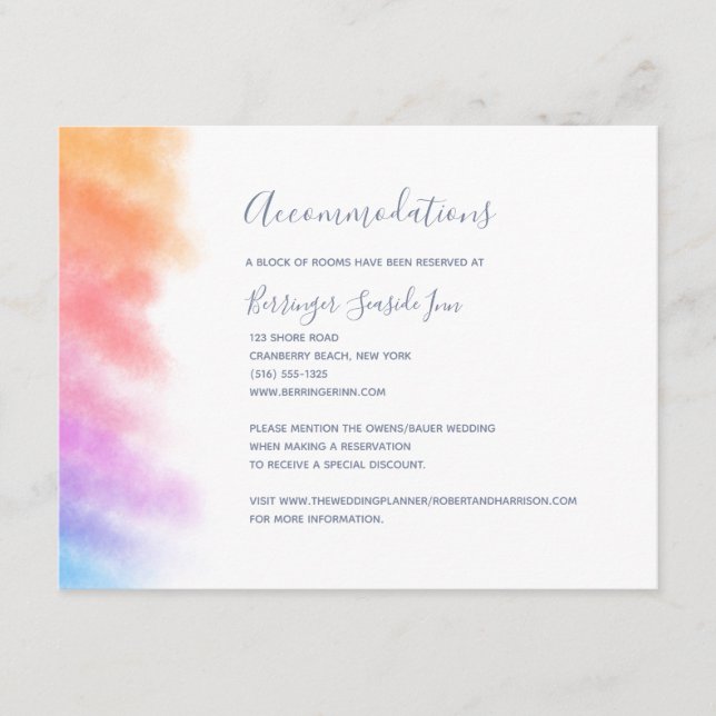Carte D'accompagnement Coeur arc-en-ciel plein de joie Mariage (Devant)