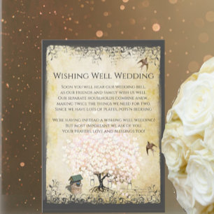 Carte D'accompagnement Cœur Feuille Arbre Rose Vintage Puits de Désirs Ma
