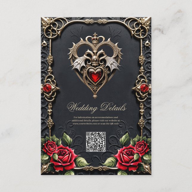 Carte D'accompagnement Coeur gothique étonnant (Devant)