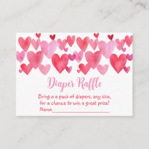 Carte D'accompagnement Coeurs Petit Baby shower amoureux Déchets Raffle