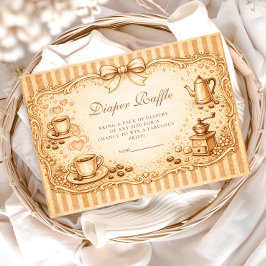 Carte D'accompagnement Coffee Lover Baby Shower Diapper Raffle