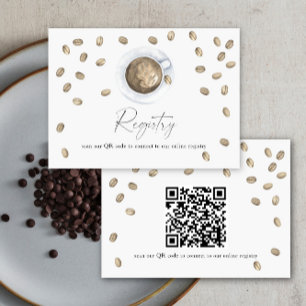 Carte D'accompagnement Coffee nuptiale code QR pour le registre