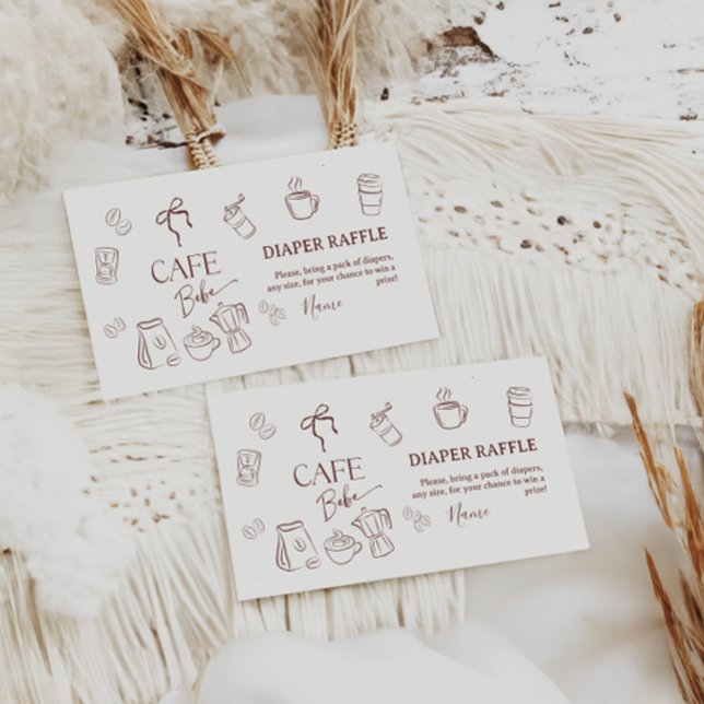 Carte D'accompagnement Coffee Theme Cafe Bebe Brewing Baby Shower Diaper (Créateur téléchargé)
