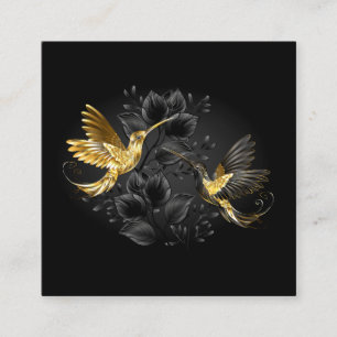 Carte D'accompagnement Colibri noir et or
