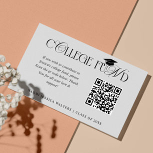 Carte D'accompagnement Collage de typographie élégante Code QR du fonds d
