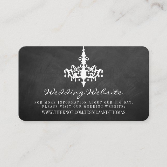 Carte D'accompagnement Collection de Mariage Chandelier élégant (Devant)