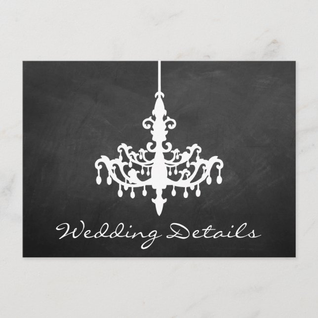 Carte D'accompagnement Collection de mariage élégant tableau noir lustre (Devant)