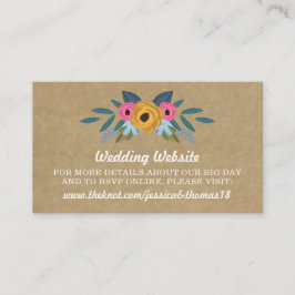 Carte D'accompagnement Collection de Mariages de couronnes florales Kraft