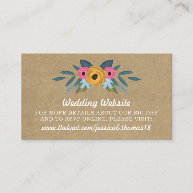 Carte D'accompagnement Collection de Mariages de couronnes florales Kraft (Devant)