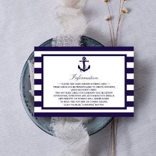 Carte D'accompagnement Collection de Mariages de la marine d'Ancres nauti