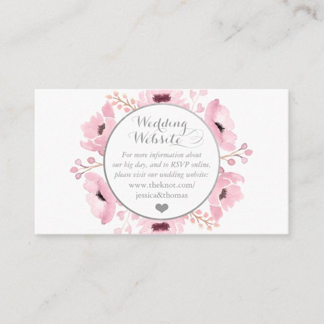 Carte D'accompagnement Collection de Mariages floraux rose-printemps (Devant)