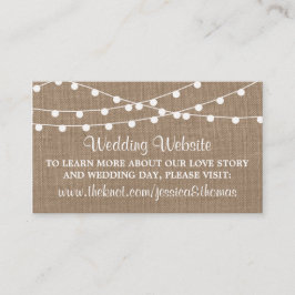 Carte D'accompagnement Collection de Mariages Rustic Burlap