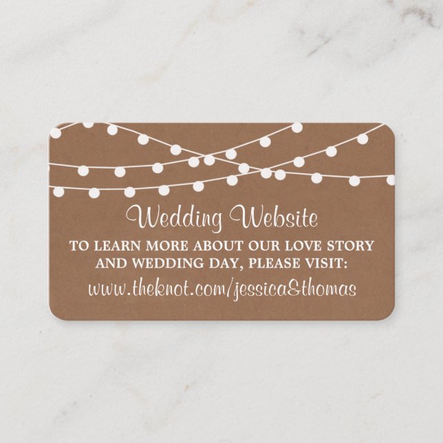 Carte D'accompagnement Collection de Mariages Rustic Kraft (Devant)