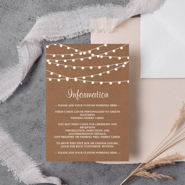 Carte D'accompagnement Collection de Mariages Rustic Kraft (Créateur téléchargé)