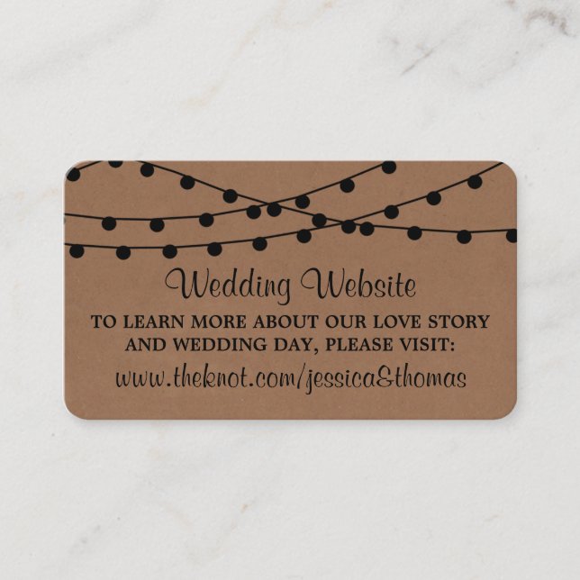Carte D'accompagnement Collection de Mariages Rustic Kraft (Devant)