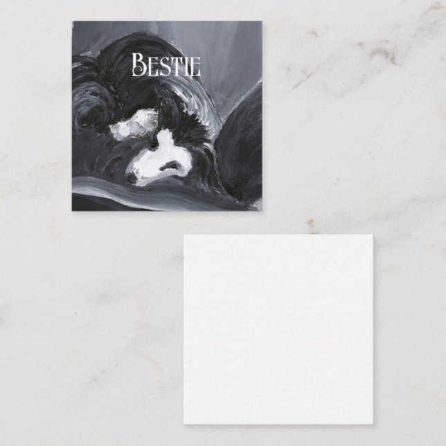 Carte D'accompagnement Collie Bordure Possédant Peinture personnalisée (Devant / Derrière)