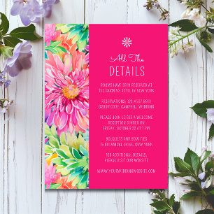 Carte D'accompagnement Coloré moderne Tropical Floral Détails Mariage