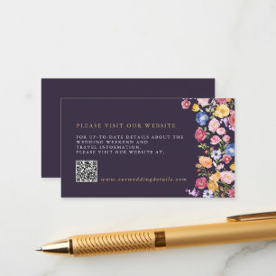 Carte D'accompagnement Colorée Spring Fleur sauvage Meadow Détails du sit