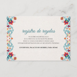 Carte D'accompagnement Colorful Floral Spanish Wedding