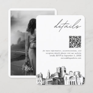 Carte D'accompagnement Columbus Mariage Détails modernes Code QR