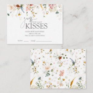 Carte D'accompagnement Combien de baisers Floral Elegant Fête des mariées